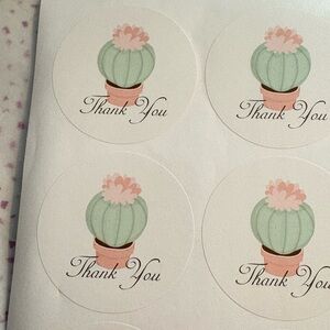 Cactus Thank You Stickers